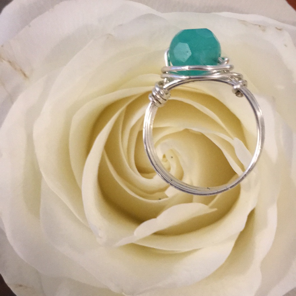 Jade Wire Wrapped Ring.